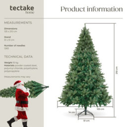 Tectake Christmas Tree Prancer - Artificial Tree In Green, Injection Moulded Needles - 210 Cm - Green - thumbnail 6