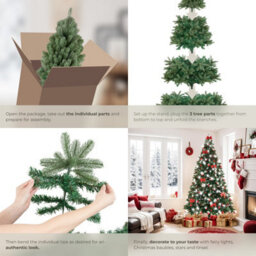Tectake Christmas Tree Prancer - Artificial Tree In Green, Injection Moulded Needles - 210 Cm - Green - thumbnail 4