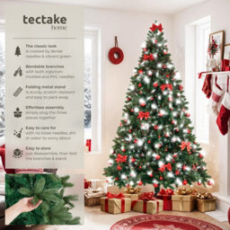 Tectake Christmas Tree Prancer - Artificial Tree In Green, Injection Moulded Needles - 210 Cm - Green - thumbnail 2