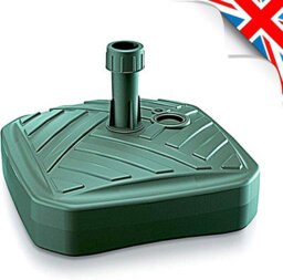 Square Fillable Parasol Base By Agritrade - Green Plastic - Ideal For Garden Or Balcony - thumbnail 1