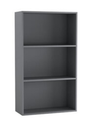 Urbn-Living Urbnliving 60Cm Width Grey Colour Wide 3 Shelf Tier Wooden Bookcase Cabinet Storage Shelving Display Shelves Unit - thumbnail 1