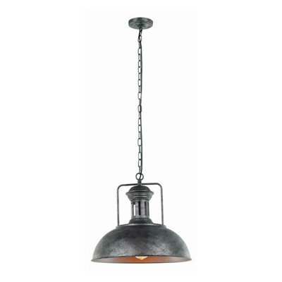 Luminosa Lighting Luminosa Nadia Industrial, Retro 1 Light Dome Pendant Ceiling Light, E27