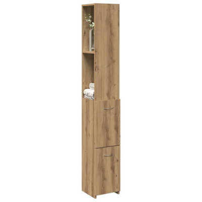 Walplus Bathroom Cabinet Artisan Oak 25X25X170 Cm Engineered Wood - image 1