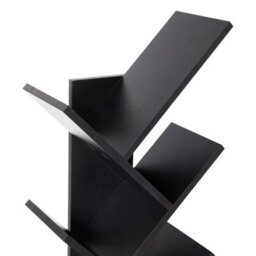 Black With Drawer Wooden Bookshelf Display Bookcase Tree Shaped Storage - thumbnail 6