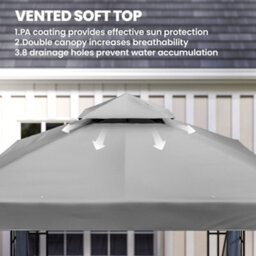 Outsunny 3 X 3(M) Patio Gazebo Canopy Garden Pavilion, Light Grey - thumbnail 4