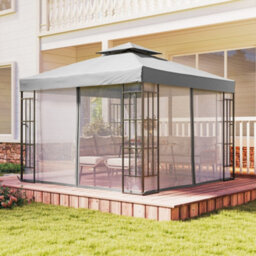 Outsunny 3 X 3(M) Patio Gazebo Canopy Garden Pavilion, Light Grey - thumbnail 8