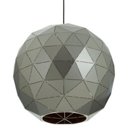 Orsina Medium Silver Geometric Pendant Light, Metallic Silver Finish Ceiling Fixture, Steel Pendant Light - thumbnail 5