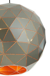 Orsina Medium Silver Geometric Pendant Light, Metallic Silver Finish Ceiling Fixture, Steel Pendant Light - thumbnail 2