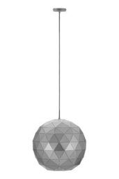 Orsina Medium Silver Geometric Pendant Light, Metallic Silver Finish Ceiling Fixture, Steel Pendant Light