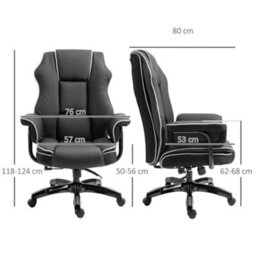 Vinsetto High Back Office Chair With Height Adjustable, Reclining, Black - thumbnail 3