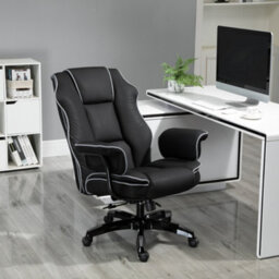 Vinsetto High Back Office Chair With Height Adjustable, Reclining, Black - thumbnail 1
