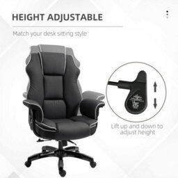 Vinsetto High Back Office Chair With Height Adjustable, Reclining, Black - thumbnail 4