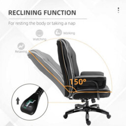 Vinsetto High Back Office Chair With Height Adjustable, Reclining, Black - thumbnail 5