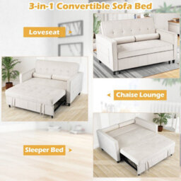 3 In 1 Convertible Sleeper Sofa Bed Pull Out Couch Bed - thumbnail 4