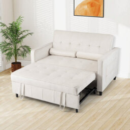 3 In 1 Convertible Sleeper Sofa Bed Pull Out Couch Bed - thumbnail 3