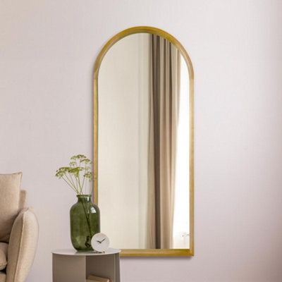 MirrorOutlet The Naturalis Solid Oak Framed Arched Leaner Wall Mirror 190Cm X 85Cm - image 1