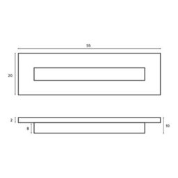 FNX Bathrooms Black Rectangle Overflow Insert Plastic Bathroom Basin Sink Hole Cover - thumbnail 4