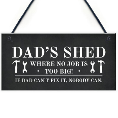 Red Ocean Dads Shed Sign Hanging Garden Plaque Gift For Dad Fathers Day Funny Gift For Him - image 1