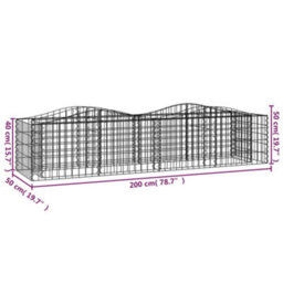 Berkfield Arched Gabion Raised Bed 200X50X50 Cm Galvanised Iron - thumbnail 5