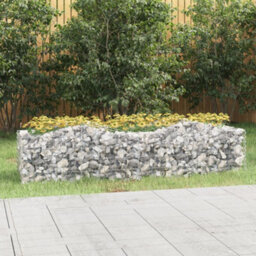 Berkfield Arched Gabion Raised Bed 200X50X50 Cm Galvanised Iron - thumbnail 1