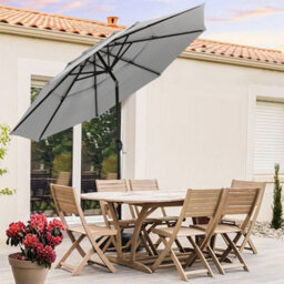 Thehotsale 3-Tier 3M Parasol Garden Patio Umbrella With Push Button Tilting And Crank Sun Shade No Base - thumbnail 1