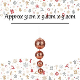 Christmas Bauble Decoration Hanging Tree Ornament X 4 31Cm Rose Gold - thumbnail 2