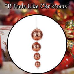 Christmas Bauble Decoration Hanging Tree Ornament X 4 31Cm Rose Gold - thumbnail 7