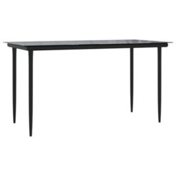Berkfield 7 Piece Garden Dining Set Black Steel And Textilene - thumbnail 4