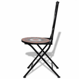 Walplus Folding Bistro Chairs 2 Pcs Ceramic Terracotta And White - thumbnail 6