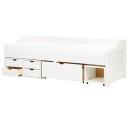 Beliani Daybed With Storage Pine Wood Royville 90 X 200 Cm (Eu Single) White - thumbnail 7