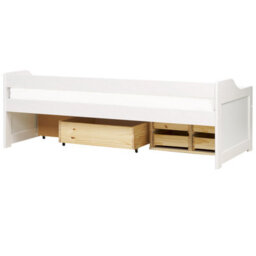 Beliani Daybed With Storage Pine Wood Royville 90 X 200 Cm (Eu Single) White - thumbnail 6
