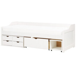 Beliani Daybed With Storage Pine Wood Royville 90 X 200 Cm (Eu Single) White