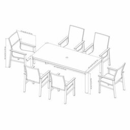 Xample Sunvilla Palermo 7Pc Sling Dining Set - 6 Chairs, Permastone Table, Aluminium Frame, Weather-Resistant, Outdoor Patio Set + Cover - thumbnail 2
