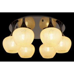 Luminosa Lighting Luminosa Maxy Globe Ceiling Light Gunmetal Clear Glass Shade 6X E27 - thumbnail 3