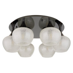 Luminosa Lighting Luminosa Maxy Globe Ceiling Light Gunmetal Clear Glass Shade 6X E27 - thumbnail 2