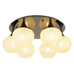 Luminosa Lighting Luminosa Maxy Globe Ceiling Light Gunmetal Clear Glass Shade 6X E27 - thumbnail 1