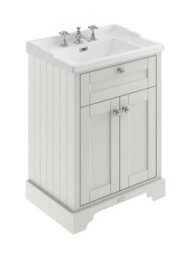 Hudson Reed Floor Standing 2 Door Traditional Vanity Unit With 3 Tap Hole Grey Marble Top & Basin, Timeless Sand, 820 X 470 mm - thumbnail 5
