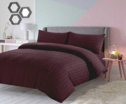 TheWhiteWater Limited Duvet Cover Set Seersucker Single/double/king/super King Bedding Set - Duvet Cover + Matching Pillowcase - Purple - thumbnail 2