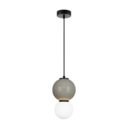Luminosa Lighting Luminosa Pieve Small Slim Pendant Ceiling Light Grey, Matt White With Grey, Glass, Ceramics Shade 3000K Warm White - thumbnail 4