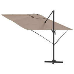 Berkfield Roma Parasol Taupe Polyester, Aluminium - thumbnail 8