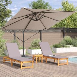 Berkfield Roma Parasol Taupe Polyester, Aluminium - thumbnail 4