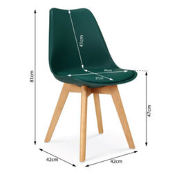 Bravich Rocco Tulip Dining Chair - Dark Green - Set Of 4 - thumbnail 4