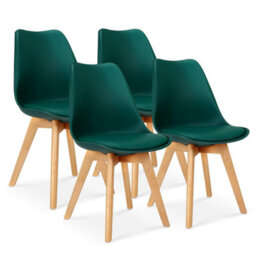 Bravich Rocco Tulip Dining Chair - Dark Green - Set Of 4 - thumbnail 1