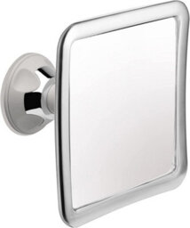 Mirrorvana Fogless Shower Mirror For Shaving With Upgraded Suction-Cup, 1 X Magnifying, 6.3 X 6.3 Inch (Chrome Frame, Grey