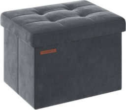 Songmics Foldable Ottoman Footstool With Storage Space, Ideal For Dorm Rooms Or Lounges, Slate Grey - thumbnail 7