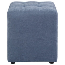 Wyld And Coco Blue Polyester Footstool 38 X 38 Cm Square Seat - Compact Ottoman For Small Spaces - thumbnail 3