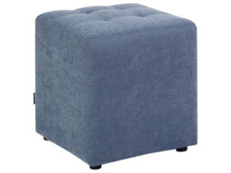 Wyld And Coco Blue Polyester Footstool 38 X 38 Cm Square Seat - Compact Ottoman For Small Spaces - thumbnail 2