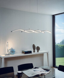 Stylish Chrome Table Lamp With White Plastic Shade And Led Bulbs - thumbnail 3