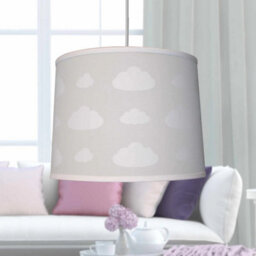 Set Of 2 Modern Clouds Easy Fit Pendant Grey Ceiling Lightshades Nursery Bedroom - thumbnail 4