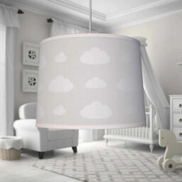 Set Of 2 Modern Clouds Easy Fit Pendant Grey Ceiling Lightshades Nursery Bedroom - thumbnail 3